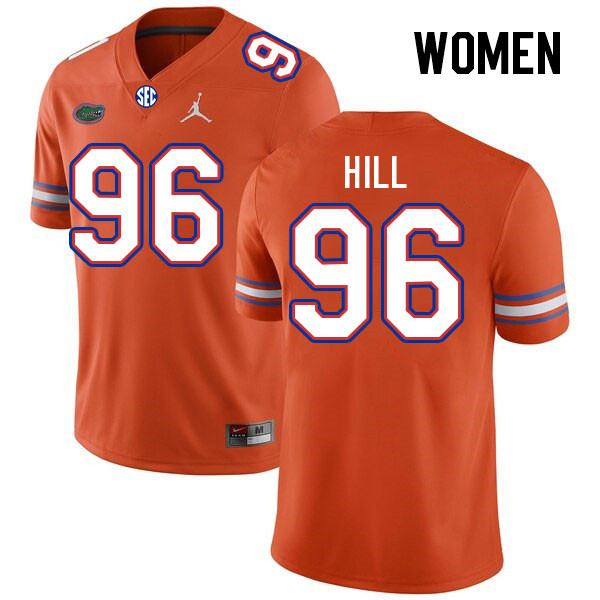Women #96 Gavin Hill Florida Gators College Football Jerseys Stitched Sale-Orange